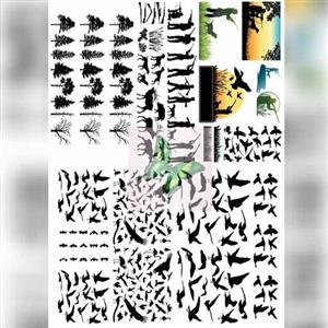 طلق استیکر رزینی ترنسپرنت طرح سایه پرنده و شکار