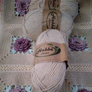 کاموا کتان رنگ هلی مناسب بافت روتختی و بلوز ...100 گرمی  هر عدد 35ت