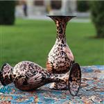 گلدان مس و الماس تراش 16 حکاکی شده صنایع دستی