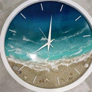 ساعت دیواری طرح دریا 🌊سایز 50سانت موتور آرامگرد تایوان