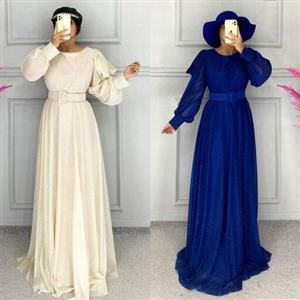لباس ماکسی مجلسی جدید پوشیده حریر اکلیلی بیگ سایز 36 تا 56 سایزبزرگ مشکی شیکاگو