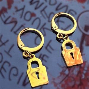 گوشواره قفلی ضد حساسیت استیل رنگ ثابت(170)