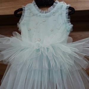 پیراهن پرنسسی ابی.لباس پفی تولد.پیراهن مجلسی بچگانه