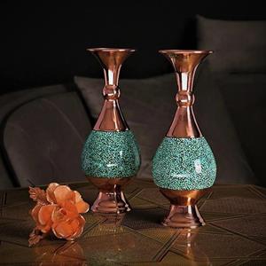 گلدان  فیروزه کوبی  با کیفیت مدل صراحی سایز  30 سانتیمتری 