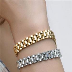 دستبند رولکس رنگ طلایی استنسل استیل عیار بالا