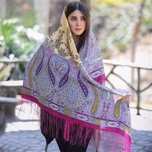 روسری ترکمن ریشه دار (چارقد) طرح ترمه