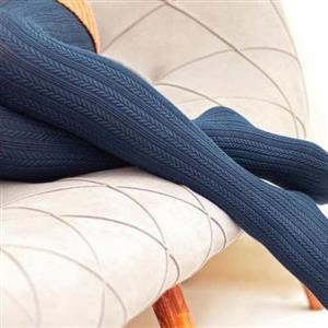 جوراب شلواری بافت زنانه طرح گندم رنگ سرمه ای برند پنتی