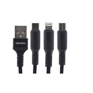 کابل 3 سر اندروید تایپ سی آیفون ابودوس (ABODOS) مدل AS-DS316\n\n