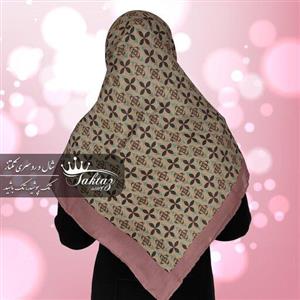 روسری نخی قواره دار دور دست دوز طرح  ال وی
