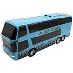 ماشین اسباب بازی اتوبوس سیر و سفر ولوو دو طبقه قدرتی برند درج رنگ آبی