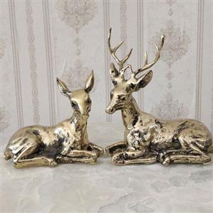 مجسمه برنزی مدل گوزن نشسته جفتی کد