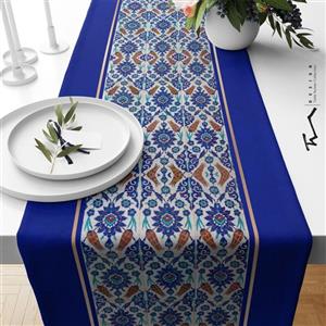 رانر طرح کاشیکاری 6 - سایز 40 در 140 سانتیمتر - جنس دو رو مخمل پورش - کیفیت عالی