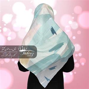 روسری نخی قواره دار دور دست دوز آبرنگی3