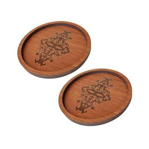 زیر لیوانی با طرح اسلیمی بسته دو عددی ام دی اف 3 میل با کد C -9
