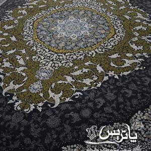 فرش پاتریس 1200شانه گل برجسته طرح کارون دودی کناره 3متری