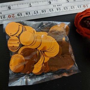 پولک سکه ای 1.5 سانتی نارنجی بسته 100عددی