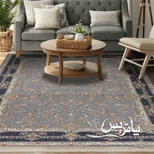 فرش پاتریس 1200شانه  طرح پیچک طوسی 6متری