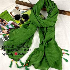 شال منگوله رنگی پلیسه نخی وارداتی