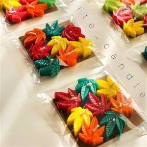 پک 10 عددی شمع برگ رو ابی مناسب دیزاین پاییزی