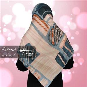 روسری نخی دور دست دوز  قواره دار نقش دار2