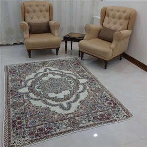 روفرشی 3 متری- مخمل زرکدار- وکیل بافت(زرین) یزد- طرح نیلوفر- کد 004- رنگ کرم- زیر انداز- زیرانداز- زیرسفره‌‌ای