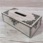 جعبه دستمال کاغذی چوبی رنگ آنتیک لایت مدل ML400AL