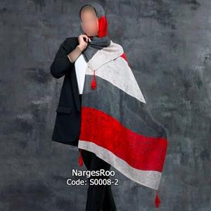 شال نخی منگوله دار -  چهار فصل - دور  دوخت -  S0008-2