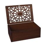 جعبه چوبی با درب لولایی طرح اسلیمی