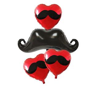 پک بادکنک فویلی مدل قلب و سبیل Mustache and heart foil balloons