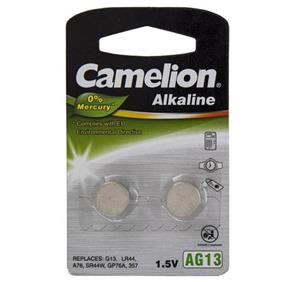 باتری سکه ای کملیون مدل AG13 بسته 2 تایی Camelion Akeline Battery Pack Of 