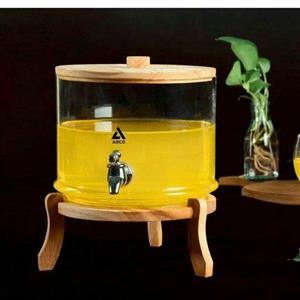 کلمن شیشه ای یک طبقه پایه چوبی