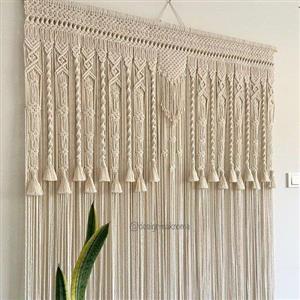 پرده مکرومه مدل الماس