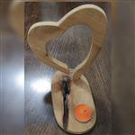 جاشمعی چوبی طرح قلب روستیک تک نسخه