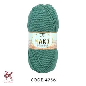 کاموا ترک ناکو پشمی سوپراینچی سبز دریایی 4756 پر متراژو با کیفیت عالی