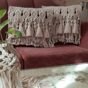 کاور کوسن منگوله دار مکرومه