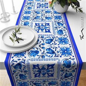 رانر طرح سنتی 7 - سایز 40 در 140 سانتیمتر - جنس دو رو مخمل پورش - کیفیت عالی