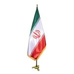پرچم تشریفات ایران ساتن مات با پایه پنجه شیری G-10