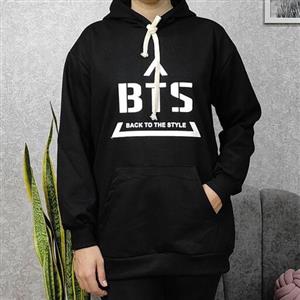 هودی زنانه طرح BTS-فری سایز(مناسب سایز 38 تا 46)-جنس دورس تو کرکی