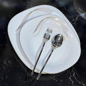 سرویس ارکوپال کامل36پارچه شمل طلایی  درجه یک  لب طلایی6 نفره مقصود سرویس غذاخوری سرویس پذیرایی