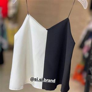 تاپ  دو رنگ جنس کرپ حریر  مناسب برای زیر کت و دور همی ،تن خور زیبا و شیک