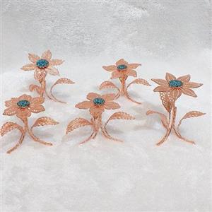 گل کنار سینی فیروزه کوبی  مسی 