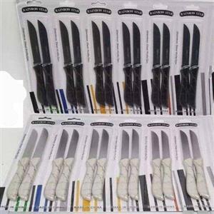 چاقو اره ای ماربل رنگبندی مشکی وسفید 12 عدد