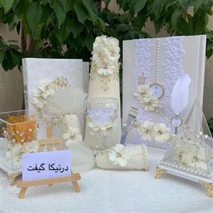 ست بله برون کد 003 با گل های حریر