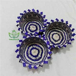 ظروف حصیری - آجیل خوری و کاسه حصیری 4 عددی - حصیر ترنج