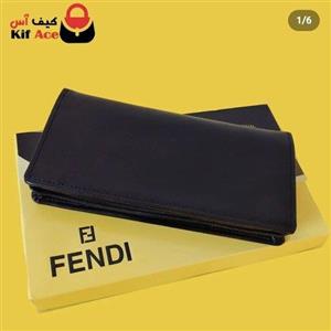کیف پول چرم طبیعی مردانه fendi