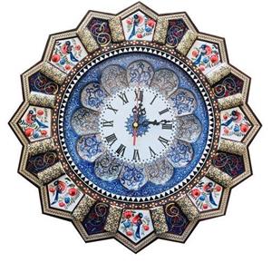 ساعت دیواری خاتم کاری مدل خورشیدی صفحه 25 سانت 