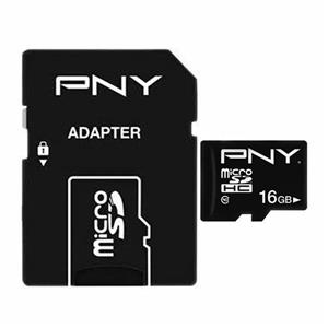 کارت حافظه microSD پی ان وای مدل PERFORMANCE PLUS کلاس 10 استاندارد HS سرعت 20MBps ظرفیت 16 گیگابایت به همراه آداپتور SD