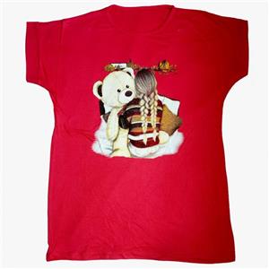 بلوز پنبه زنانه طرح دختر و پاندا کد bp6.96