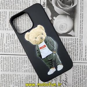 قاب گوشی iPhone 14 Pro Max آیفون سیلیکونی ژله ای طرح خرسی تدی TEDi مشکی کد 70