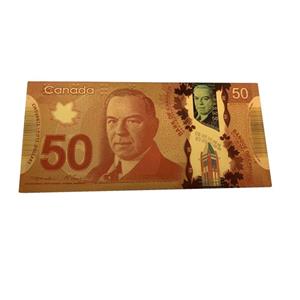 اسکناس تزئینی طرح 50 دلار کانادا روکش طلایی 